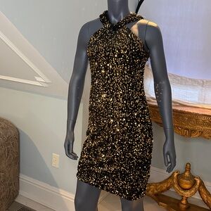 Grace Karin Black and Gold Mini Dress